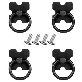RosewineC 4 pcs Drawer Handles and Ring Pull, Vintage Metal Drawer Knobs Pulls Handles Decorative Furniture Door Drawer Handles and Ring Pull with Screws for Cabinet Wardrobe Cupboard Dresser, Black