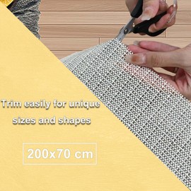 1PCS Anti Slip Rug Multipurpose,PVC Anti Slip Rug Pads 200 x 70 cm, Cuttable Anti Slip Mat, Rug Gripper Roll,Bathroom Waterproof Floor Mat,Kitchen Drawer Shelf Liner for Home,Office,Cars(White)
