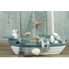Maritime Decoration Wooden Boat with Seagull 17 cm Starfish Lifebuoy