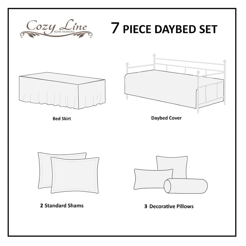 Cozy Line 7 Piece Daybed Cover Set - Mirage Paisley
