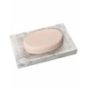 EXCHUES Natural Marble Soap Dish for Shower Silicone Non-Slip Feet,