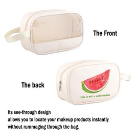 G2TUP Palestine Support Gift This Is Not A Watermelon Clear Makeup Bag Protest Travel Toiletry Bag Free Palestine Anti-war Gift (Not A Watermelon TM)
