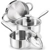 MICHELANGELO Stainless Steel Saucepans with Steamer 5Pcs, 18/10 Saucepan Set