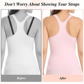 Tyqour 6 Pcs Bra Strap Holder Clips for Racerback Adjustable Bra Straps Invisible Bra Strap Holders for Slipping Racer Back Bra Accessories