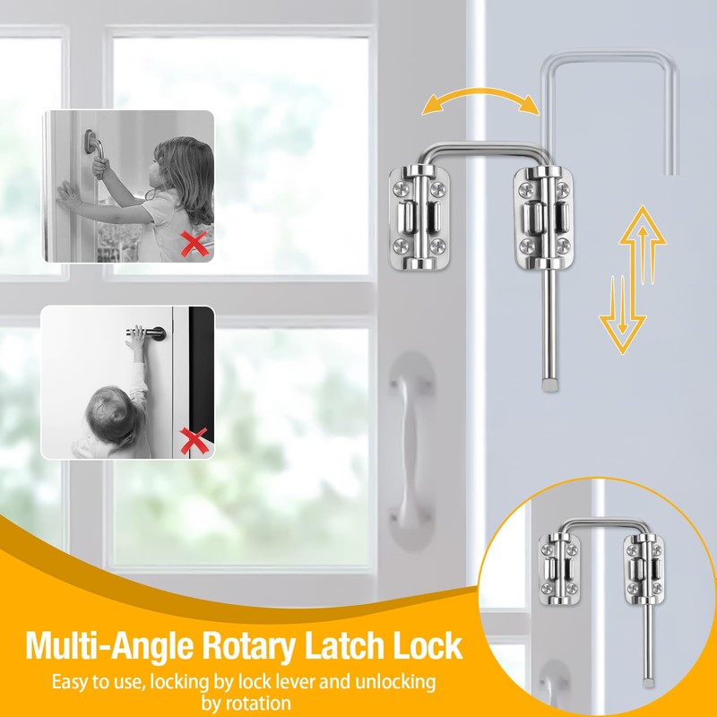 Sliding Door Loop Lock, Stainless Steel Home Security U Patio