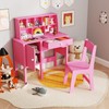 HONEY JOY Kids Desk and Chair Set, Wooden Children School