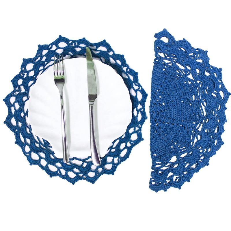 SUNONE11HKA 12 Inch Lace Crochet Doilies Table Placemat Washable Kitchen