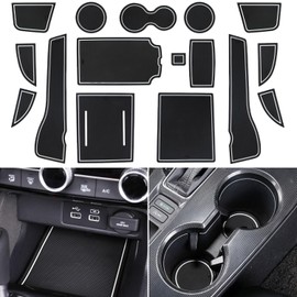 LOCOY Center Console Liner for Honda Civic 11th Gen Sedan Accessories 2022 2023 2024 2025 Cup Holder Mat, Door Slot Pad, Coaster Trim, Non-Slip Interior, Custom Rubber Decoration Insert (16pcs, White)