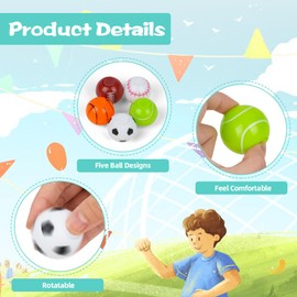 Ainiv 36 PCS Sports Balls Spinner Hand Fidget Spinner Balls, Sports Party Bag Fillers for Kids Hard, 3.5CM/1.3" Rotatable Fidget Balls, Stress Relief Football Basketball Tennis Toys for Kids Adults