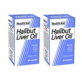 HealthAid Halibut Liver Oil Pack of 2 x 90 Capsules (180 Capsules)