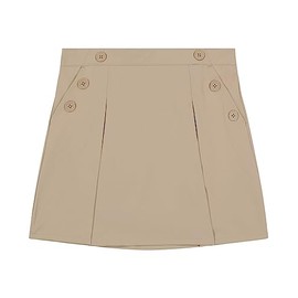 Nautica girls School Uniform Stretch Poplin Scooter Skirt, Khaki, 12 Plus