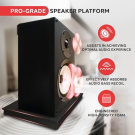 Pyle Pro Audio PA Speaker Platform Pad - 22.5’’ x 17.8’’ Acoustic Isolation Base, Lab-Tested Sound Dampening, High-Density Foam, Reduces Vibration & Resonance, Perfect for Studio Monitors, Subwoofers