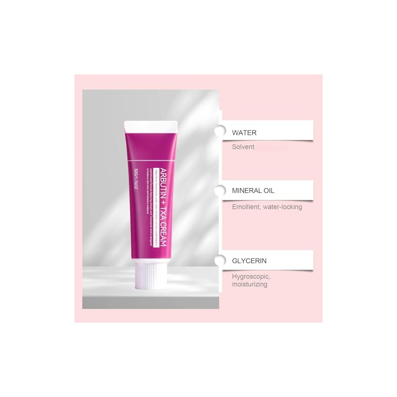 Crema de Arbutina + Ácido Tranexámico – Hidratante e Iluminadora
