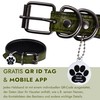 FAVPET Luxury Genuine Leather Greyhound Collar Wide with QR Code