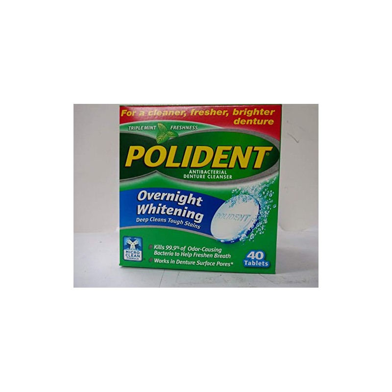 Polident Overnight Whitening Dent Cl Tab 10X4