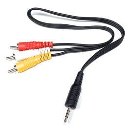 DRUT 50cm short 3.5mm 4 Pole Jack Plug to 3 x RCA Phono Composite Audio Video AV AUX Lead Cable 1.6ft