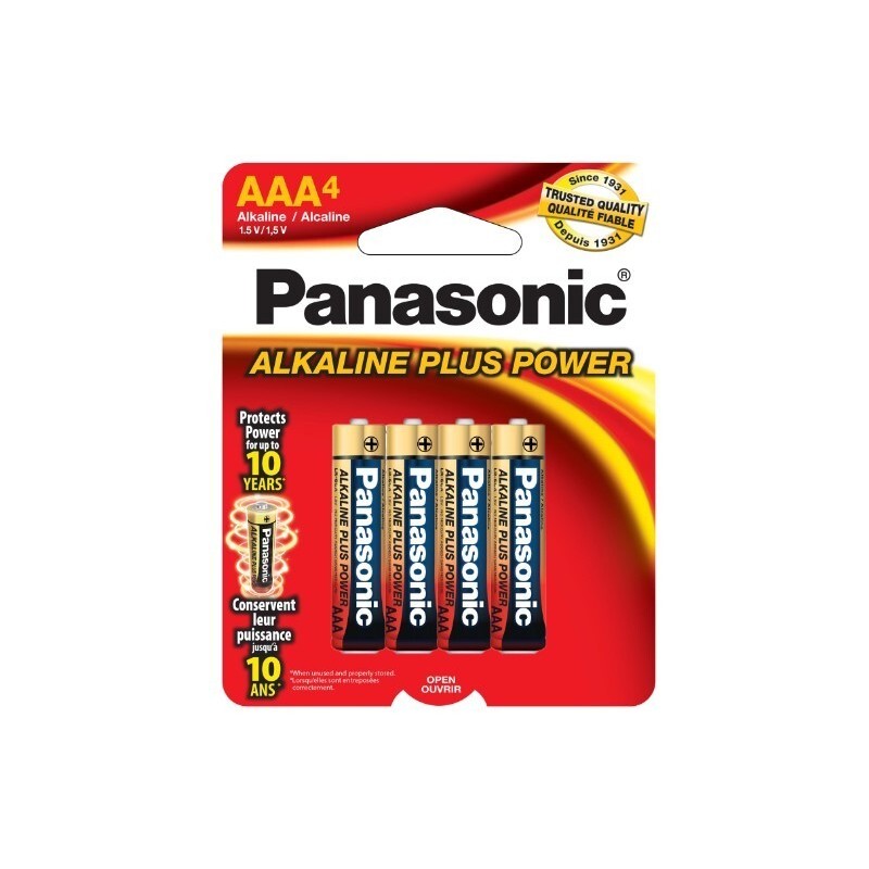 Panasonic AAA 4 Pack Power Plus 1.5V Alkaline Batteries
