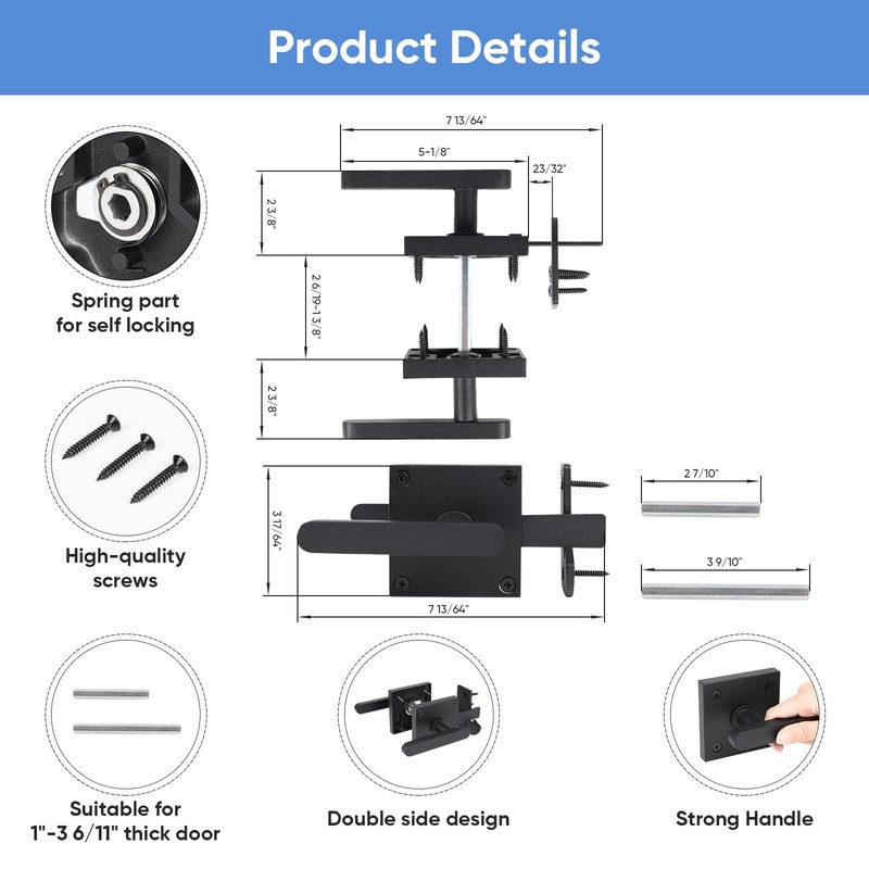 Gate Latch, BARNSMITH Heavy Duty Double Side Gate Latches, Matte