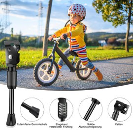 Bicycle Stand Children's Bicycle, Bicycle Stand Rear Stand 16 Inches, Bicycle Side Stand Holder, Aluminium Alloy Bicycle Stand Cube Children, Wheel Stand with 20 Reflector Stickers