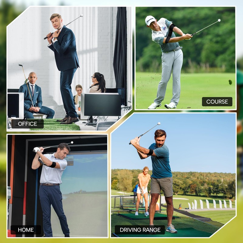 5-in-1 Retractable Golf Swing Training Aid, Indoor & Outdoor Practice
