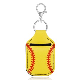 Softball Accessories for Women Softball Gifts for Daughter Granddaughter Birthday Gifts for Soft Ball Lover Gifts for Women Sport Lipstick Lip Balm Holder Keychain for Woman Soft Ball Players Fans