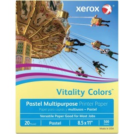 Xerox Vitality Pastel Color Copier Printer Paper 20 Lb Letter Yellow 500 sheets