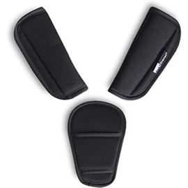 3 piezas de fundas para correas de asiento de cochecito de bebé y protector de entrepierna color negro, suaves, universales para recién nacidos, bebés, niños, cubiertas de cinturón de seguridad para