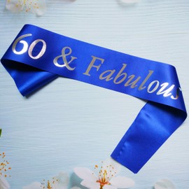 60 and Fabulous Birthday Sash, 60th Birthday Party Decorations and Supplies, 60th Birthday Gift for Women and Men