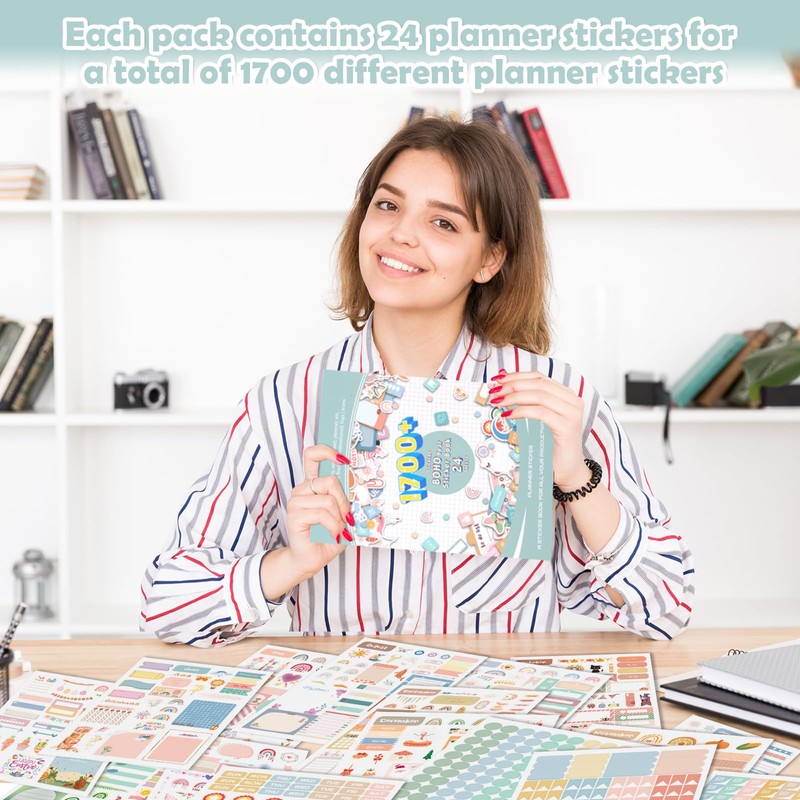 Joyberg 1700+ Planner Stickers - 24 Calendar Stickers Per Pack