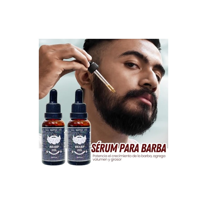 8 pz kit de crecimiento de barba, rodillo derma, bálsamo,