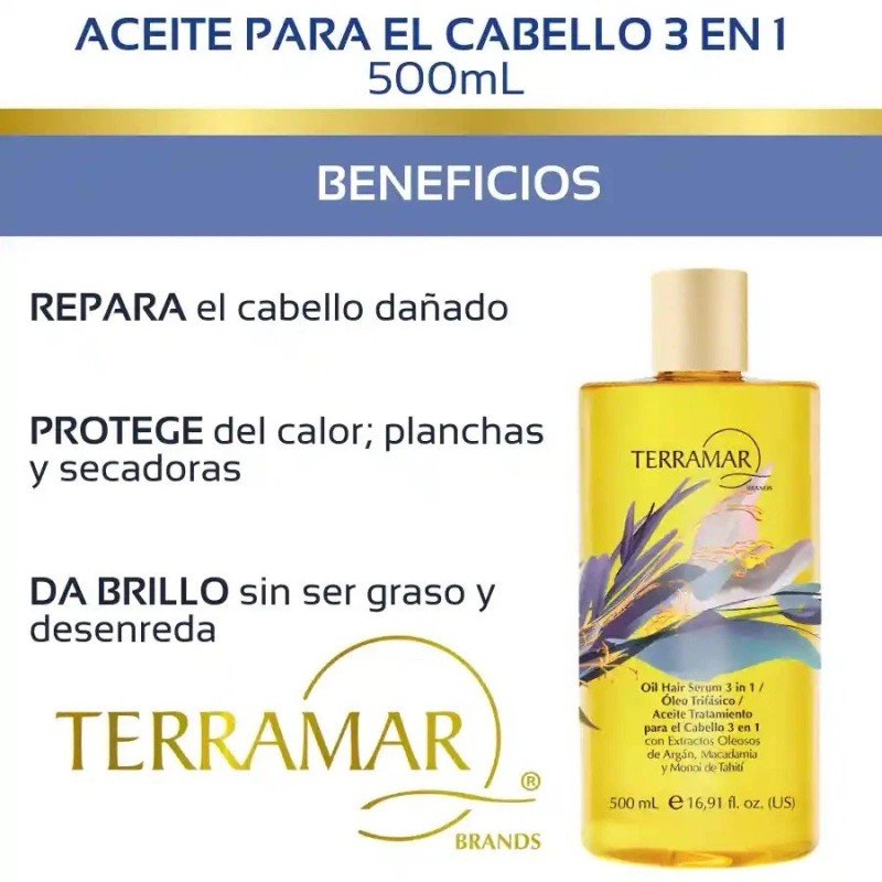 Terramar Brands Oleo de Argan By Terramar Tratamiento Reparador Cabello