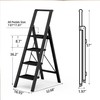 GameGem 4 Step Ladder Folding Iron Step Stool Stepladders with