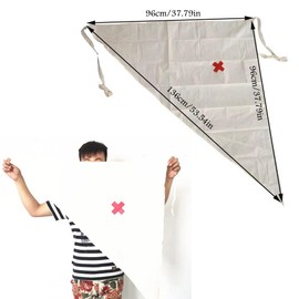 DeaHea 2 Pack Triangular Bandages with Cross Printing First Aid Triangle Splint Sling Bandage Wrap Wound Protect Dressing Band for Sprain Broken Bones Support Emergency Medical Gauze Training