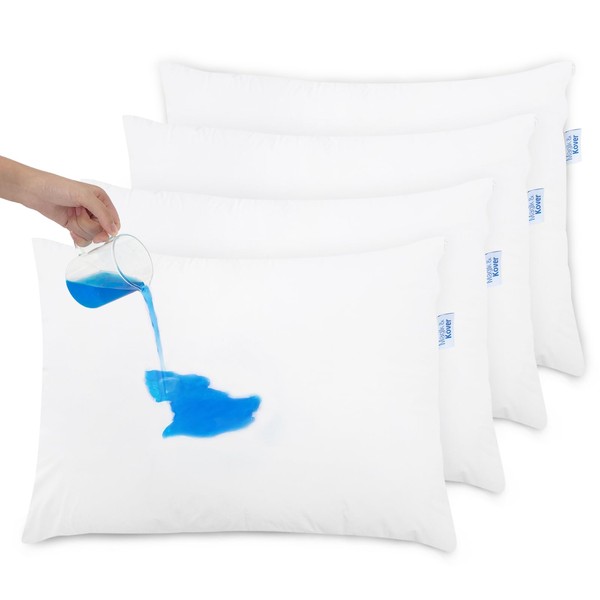 Pillow Protector 4 Pack Waterproof, 20 x 26 Inches Pillow
