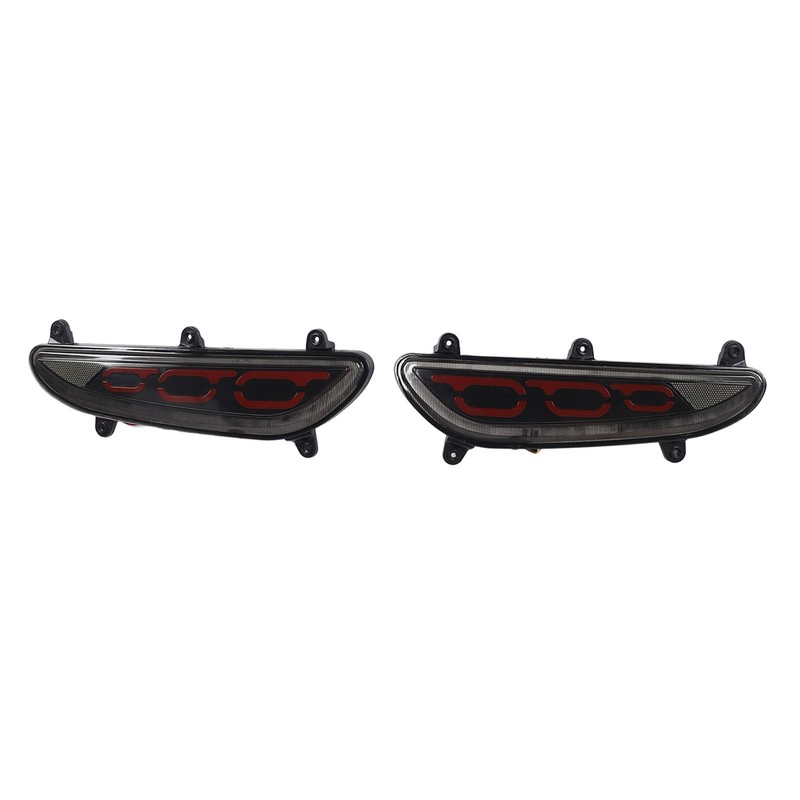 LED Rear Bumper Reflective Fog Brake Turn Indicator Black Left