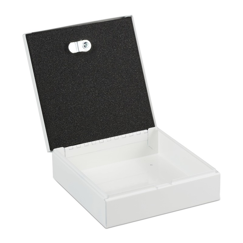 Relaxdays Lockable Cash Box, Removable Insert, 4 Compartments, Iron Cash