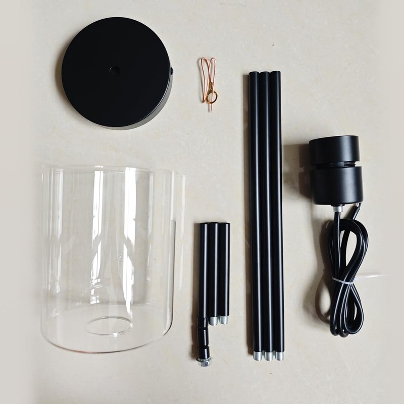 KLSS Black Pendant Lights Kitchen Island - Clear Glass Pendant