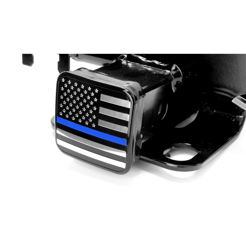 MULL USA Flag Metal Hitch Cover Plug (Fits 2" Receiver,