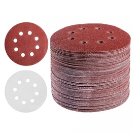 100 Pcs Abrasive 5 in Sanding Disc Hook and Loop 8 Hole 40 60 80 100 120 180 240 Grit Sandpaper Assort Grit Fine