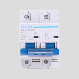 PRACTINET Pastilla Interruptor Termomagnético 80Amper 2p CD Solar - Mini Circuit Breaker 80A 2 Polos, CD MCB 6KA 500VCD, Disyuntor miniatura de aire Corto Circuito corriente, Instalación riel DIN