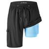 Mens Swim Trunks with Compression Liner, Men Bathing Suit with