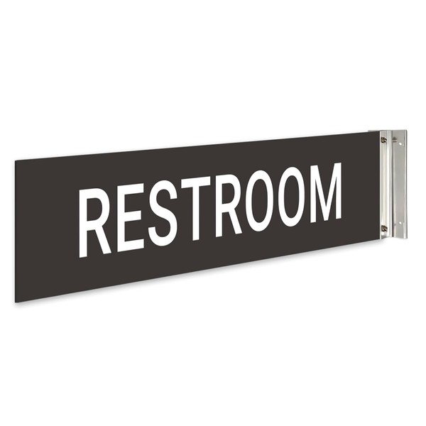 Sigo Signs, Restroom Projecting Sign, Double Sided, 2x10 Inches, ACM,