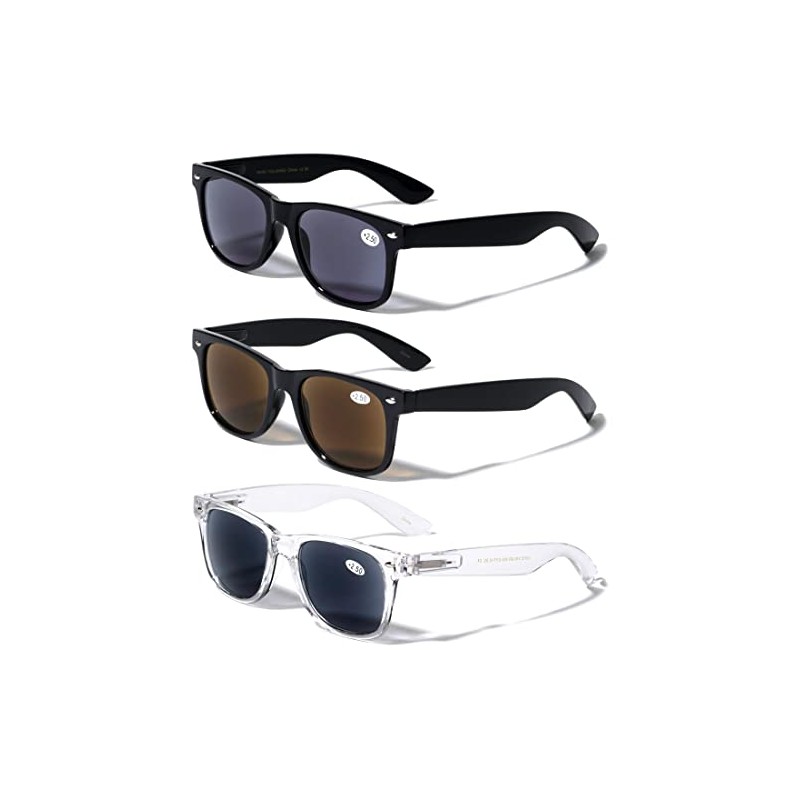 V.W.E. 3 Pairs Classic 80's Reading Sunglasses - Tinted Reader