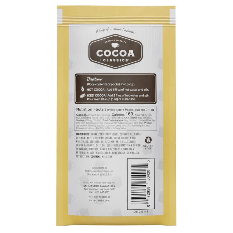 Cocoa Classics Arctic White Cocoa Mix | Hot Chocolate |