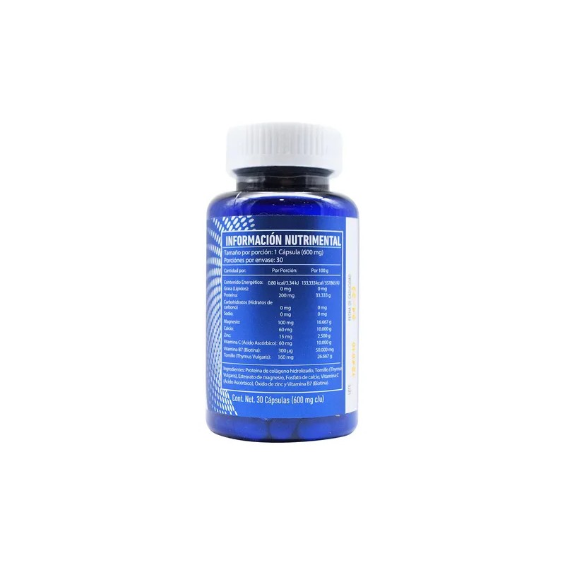 Biotina 600 Mg 30 Cápsulas Pro Tgt Cosmetics. Sabor Sin