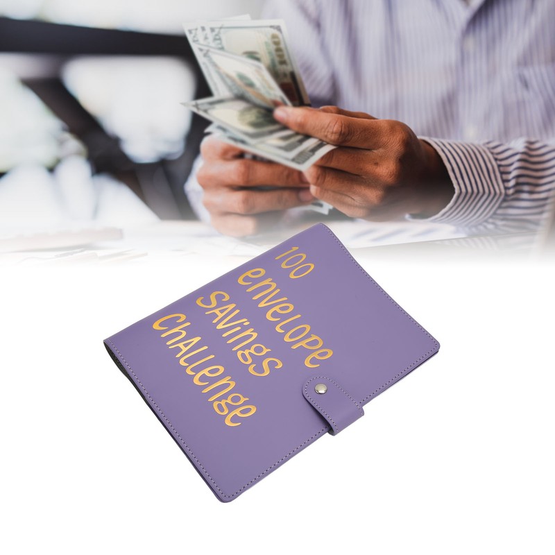 Money Saving Binder Waterproof PU Leather A5 Budget Binder with