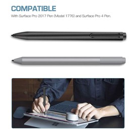 TiMOVO Pen Tips for Surface Pen, (5 Pack, HB/HB/HB/2H/2H Type) Original Surface Pen Tips Replacement Kit Fit Surface Pro 2017 Pen (Model 1776) and Surface Pro 4 Pen - Black