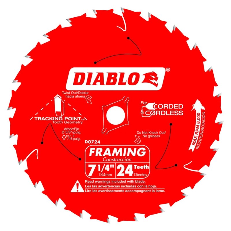 Diablo Framing Saw Blade with Perma-Shield - Tracking Point Tooth