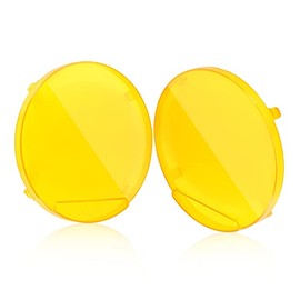 Auxbeam Round 0ffroad Light Covers 7 Inch 2PCS, Amber Yellow Spot Beam 3200K Round Yellow Plastic Light Cover 7 Inch Round Driving Lights, Off Road Lights, Bumper Roof Lights