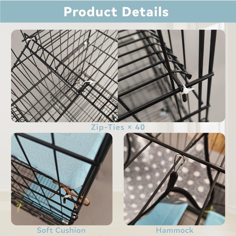 STILLCOVE 3-Tier Cat Cage Indoor: Medium Cat Enclosure Pet Playpen